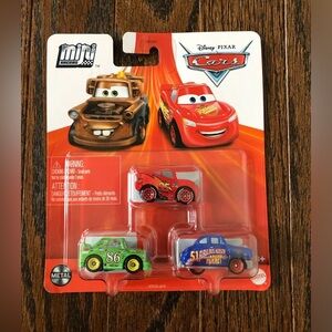 Disney Pixar Cars Mini Racers - 3-Pack - Lightning McQueen, Chick Hicks & Doc